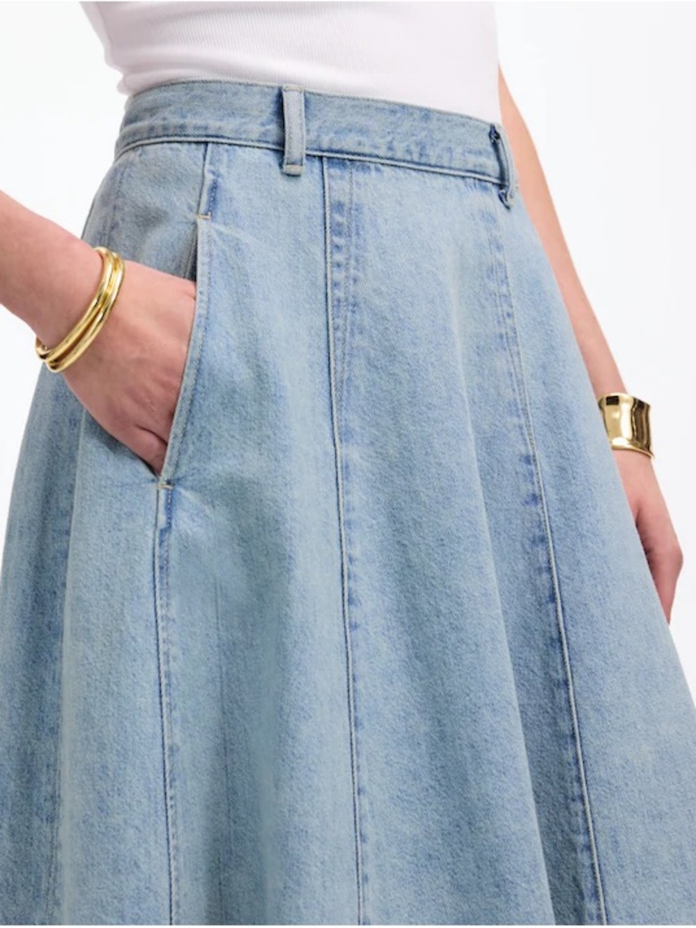 New Madewell Denim Midi Skirt in Edmonson Wash Size 29